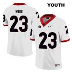Youth Georgia Bulldogs NCAA #23 Mark Webb Nike Stitched White Legend Authentic College Football Jersey SSQ1254IE